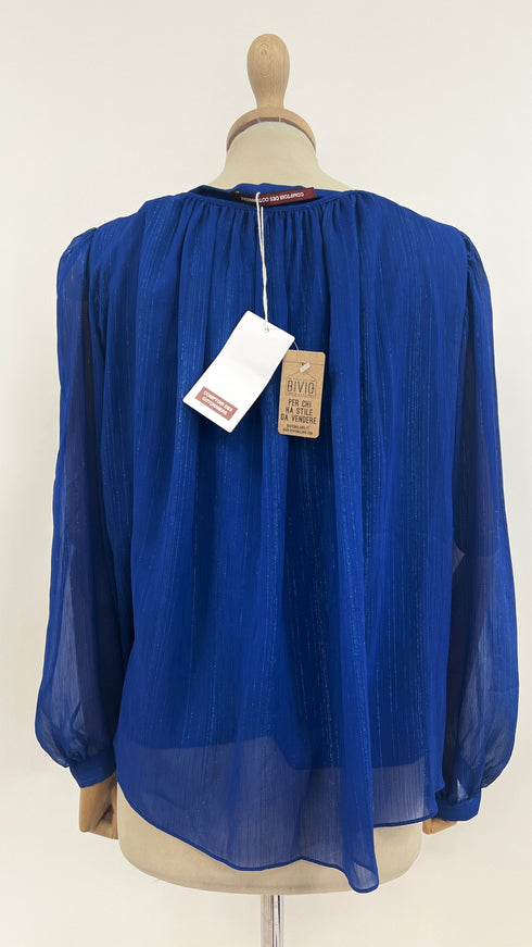 Blusa lurex blu