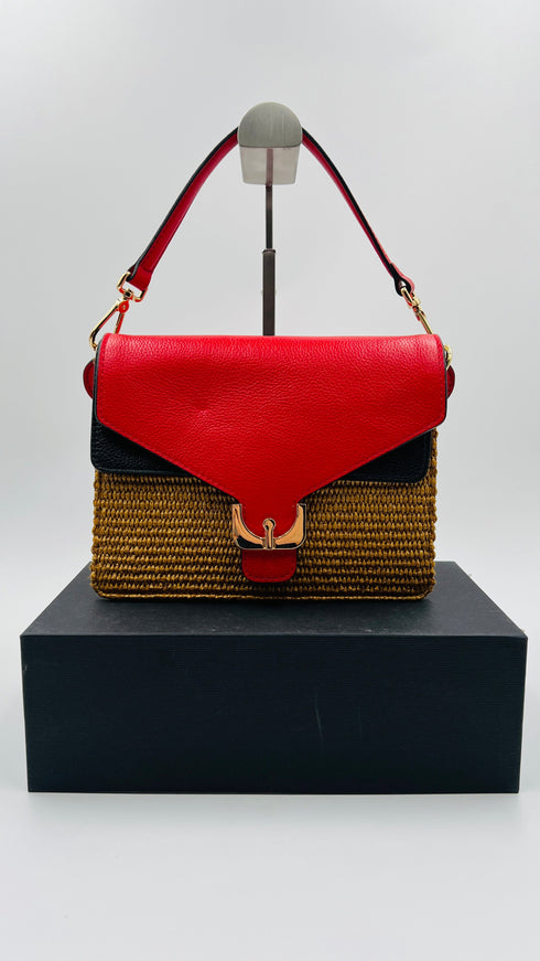 Borsa a tracolla in raffia