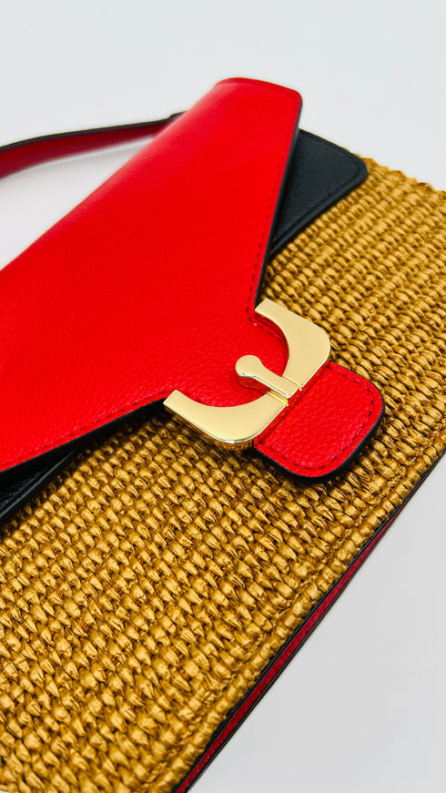 Borsa a tracolla in raffia