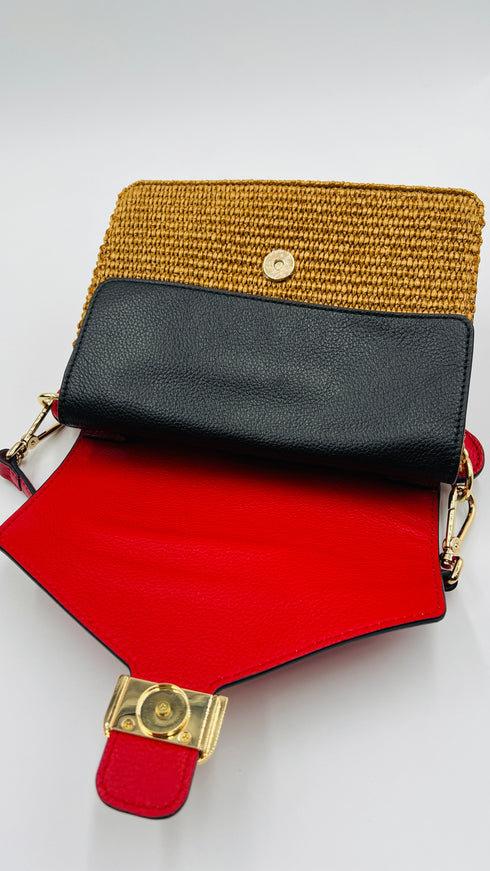Borsa a tracolla in raffia