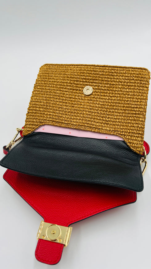 Borsa a tracolla in raffia