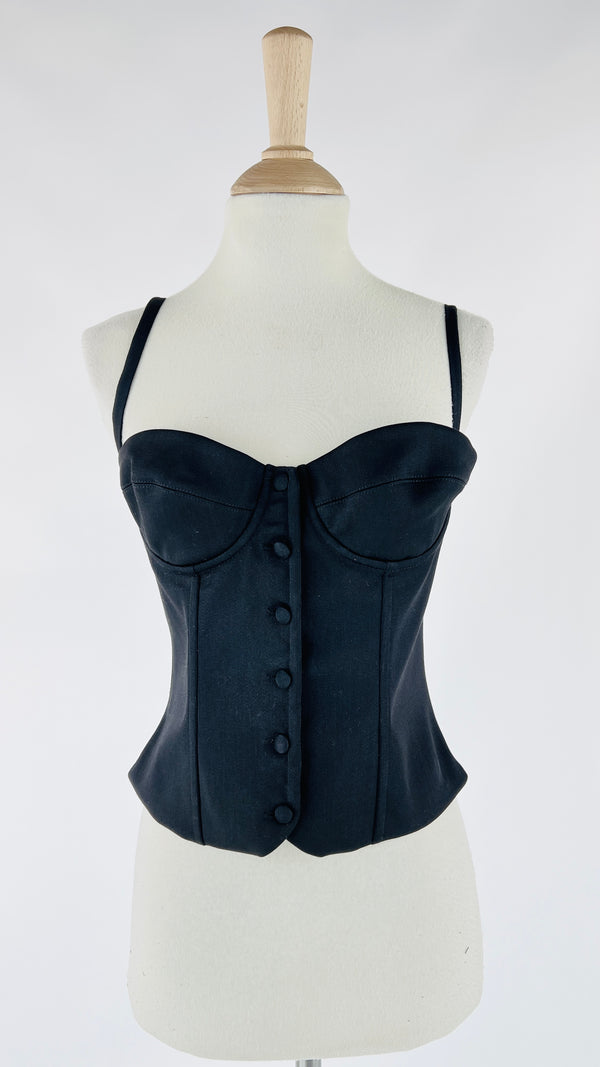 Bustier nero con cartellino