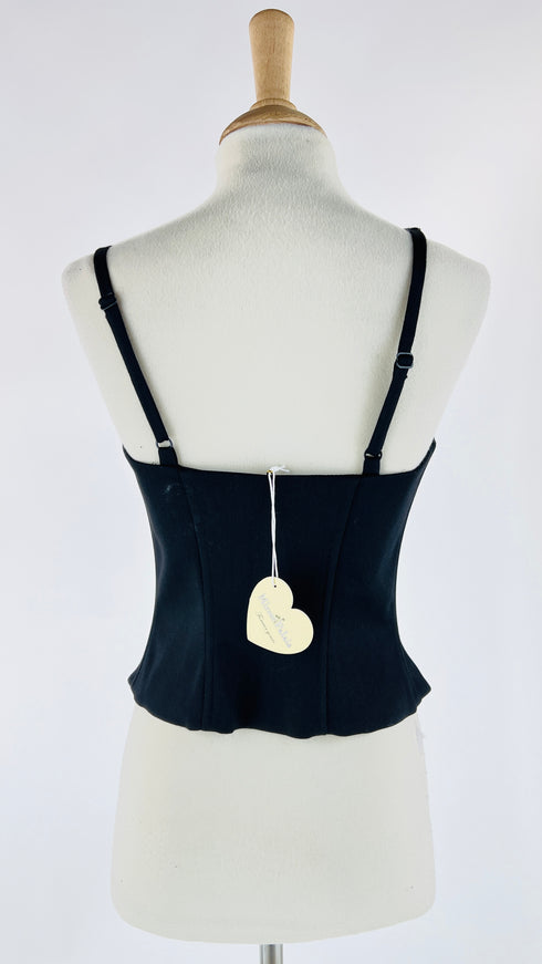 Bustier nero con cartellino