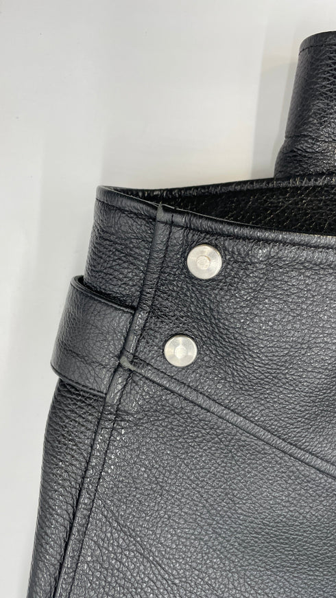 Biker di pelle nera