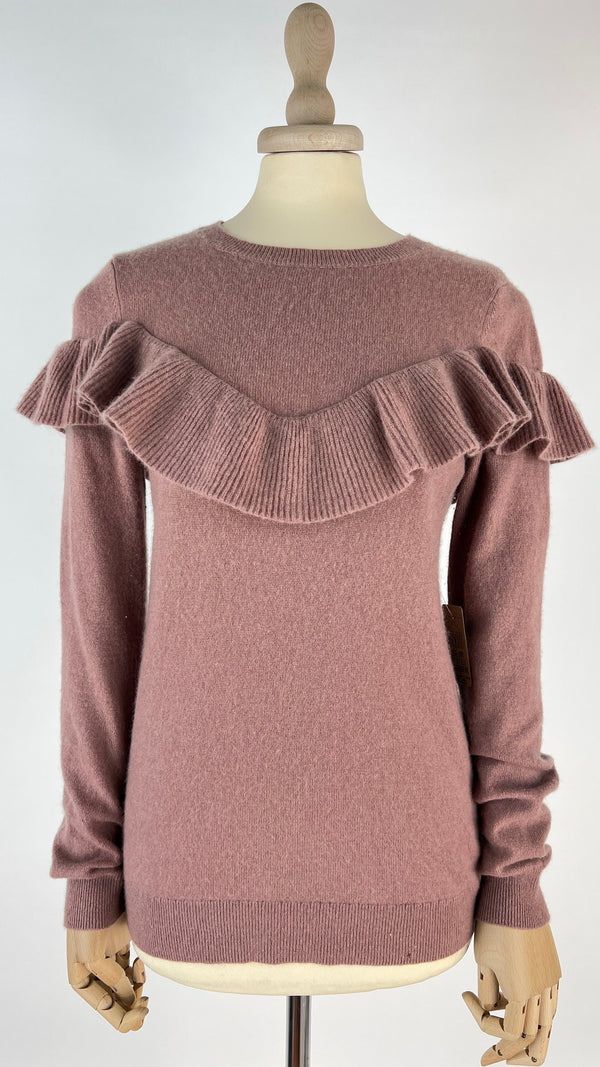 Maglia in cashmere con rouche