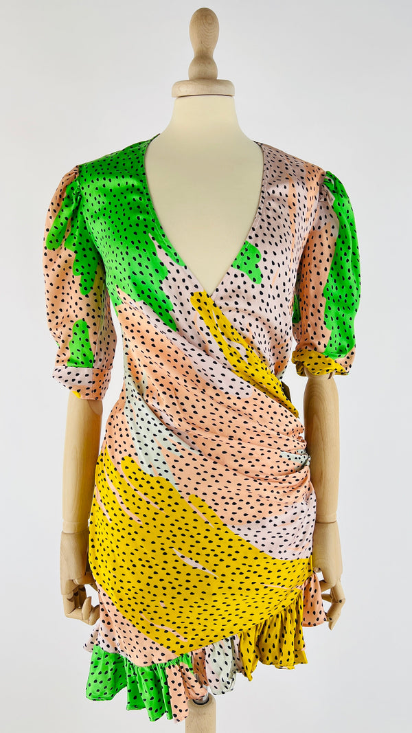 Mini abito incrociato a pois