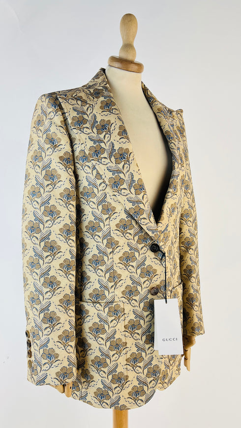 Blazer jacquard con cartellino