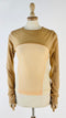 Blusa semi trasparente color block