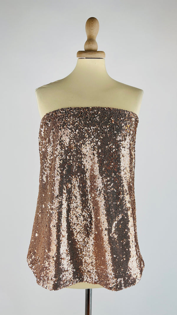 Top dritto paillettato
