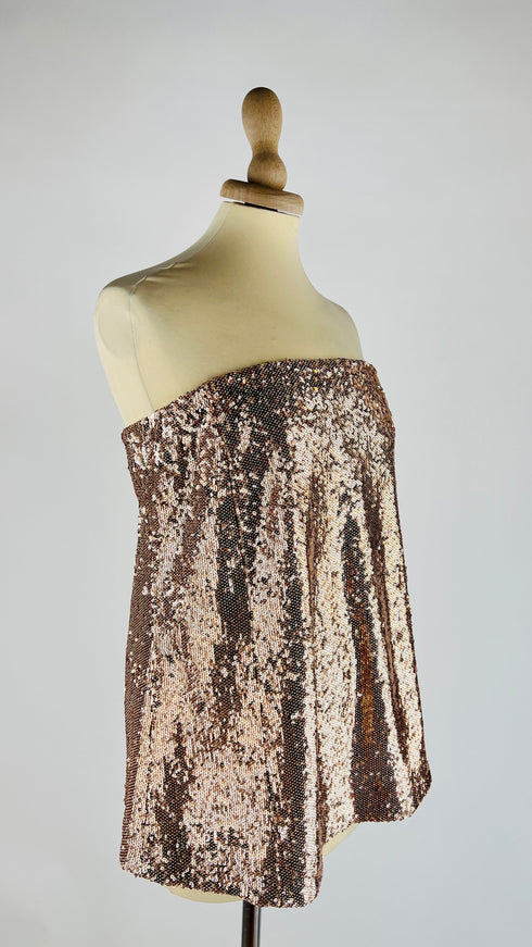 Top dritto paillettato