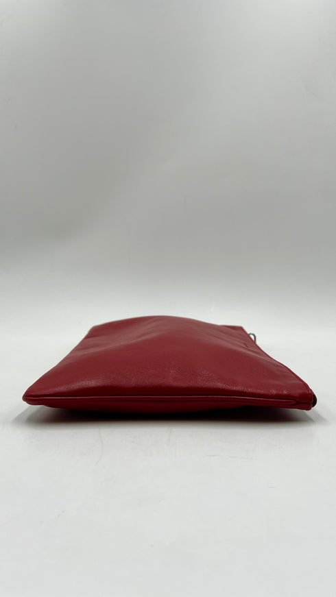 Pochette in pelle rossa