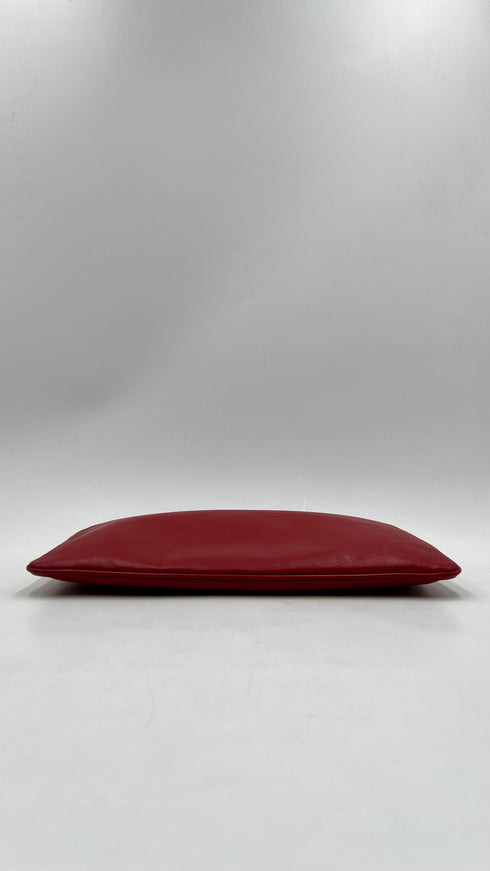 Pochette in pelle rossa