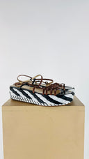 Sandali platform con suola intrecciata Pollini