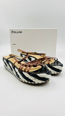 Sandali platform con suola intrecciata Pollini
