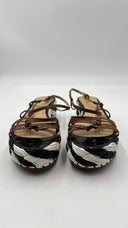 Sandali platform con suola intrecciata Pollini