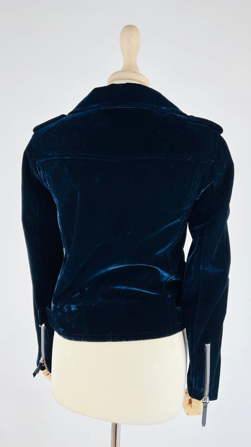 Chiodo in velluto blu