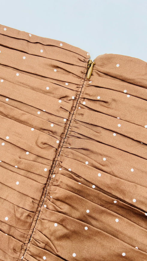 Top drappeggiato a pois