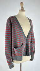 Cardigan boxy a righe 6397