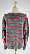Cardigan boxy a righe 6397