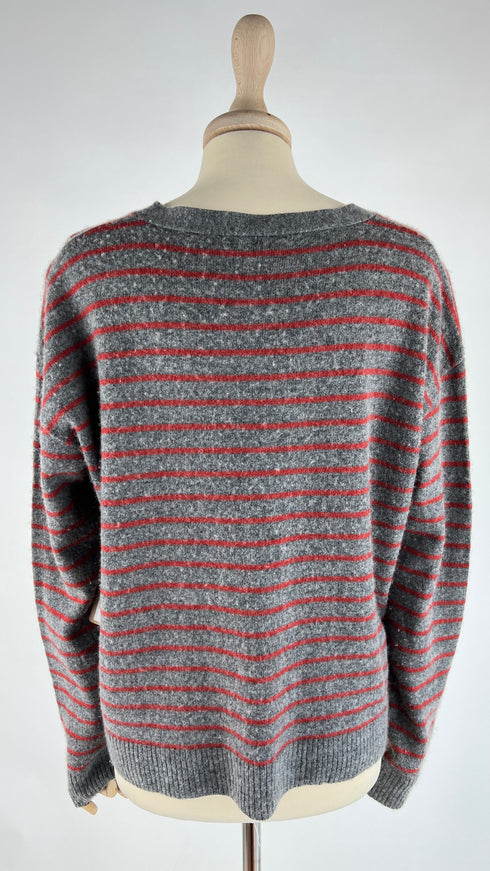 Cardigan boxy a righe