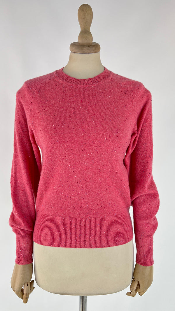 Maglia rosa melange in cashmere