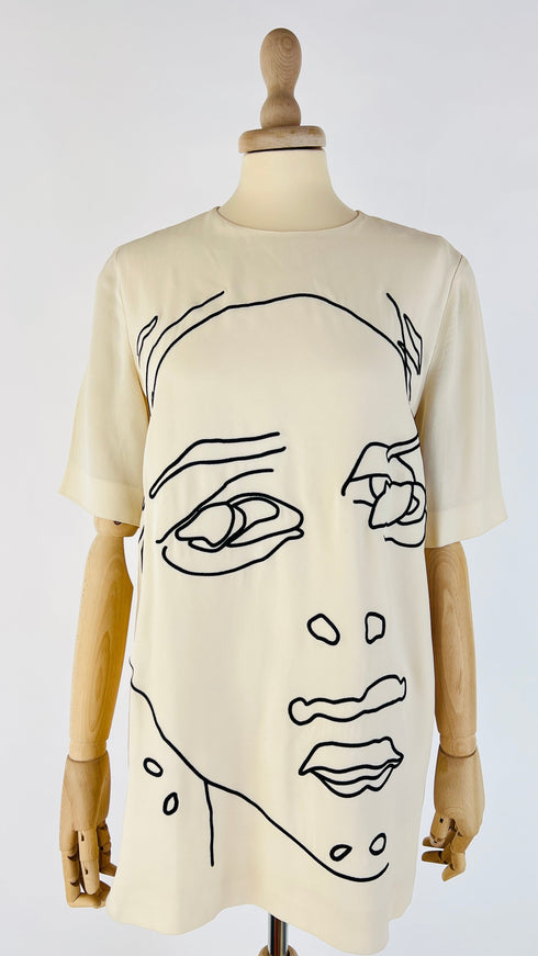 T-shirt lunga tessuto