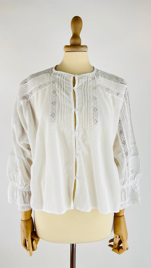 Camicia con maniche 3/4 e pizzo