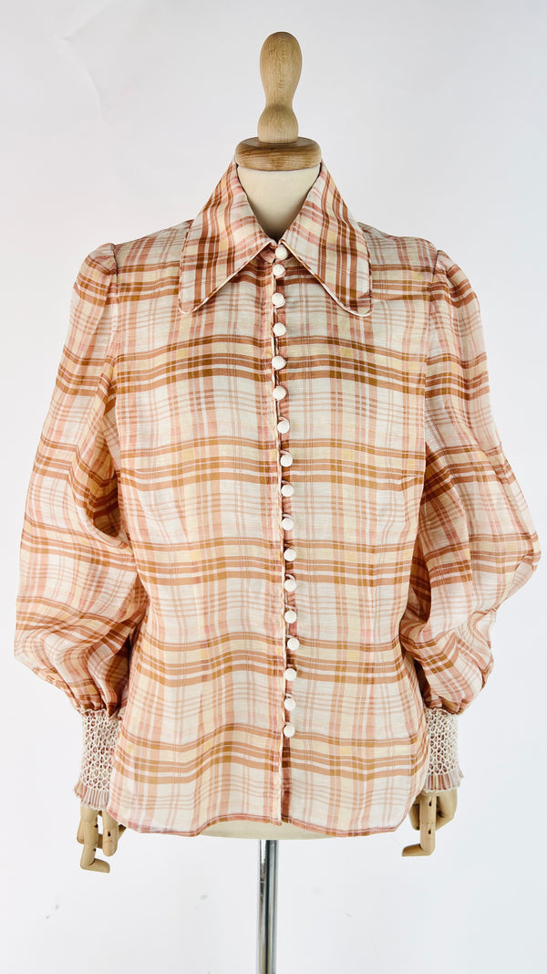 Camicia check semi trasparente