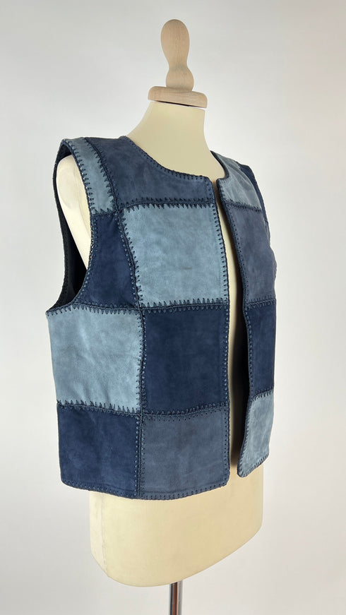 Gilet in suede con cartellino