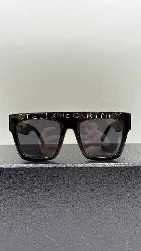 Occhiali neri logo strass