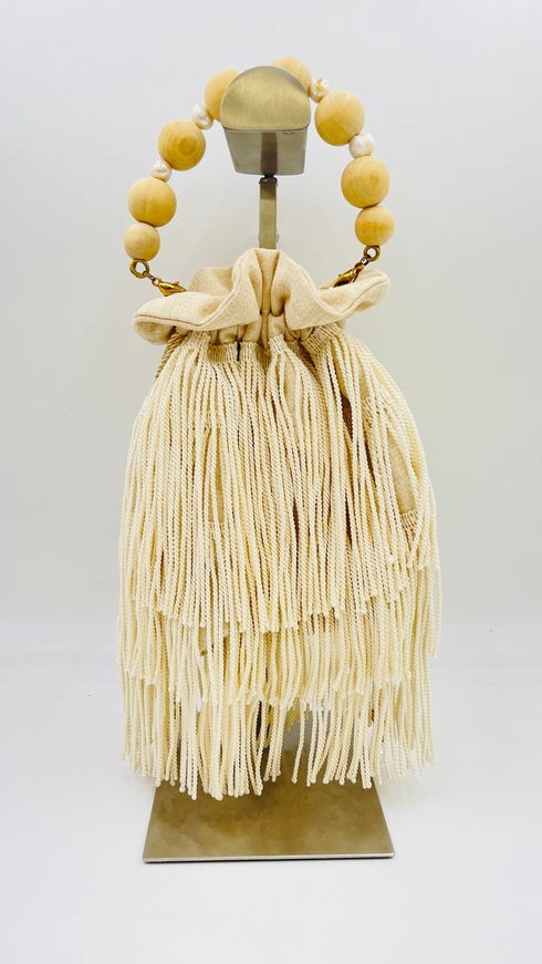 Borsa perle e frangie
