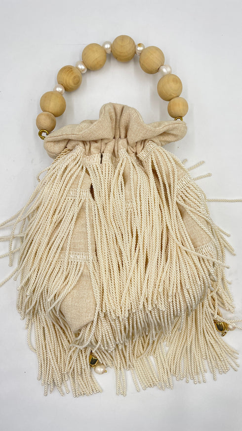 Borsa perle e frangie