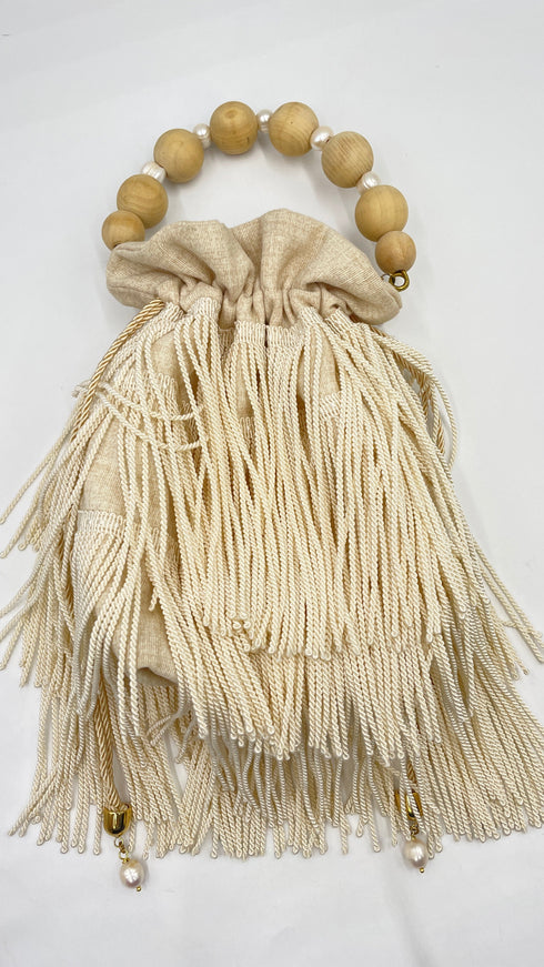 Borsa perle e frangie