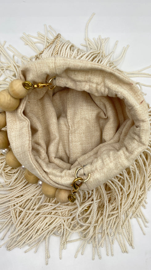 Borsa perle e frangie