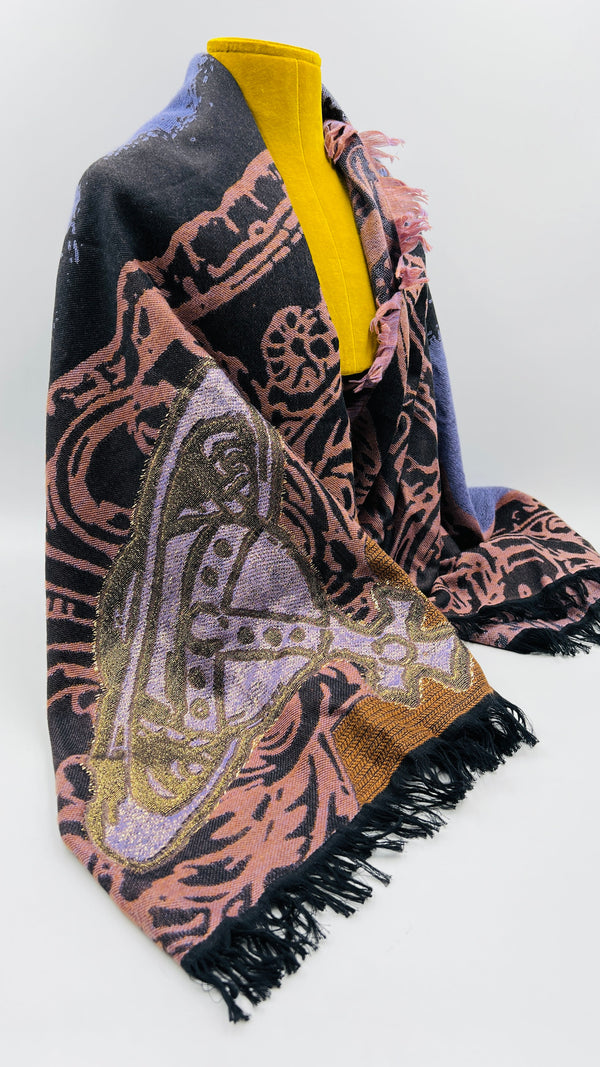 Maxi sciarpa sfrangiata