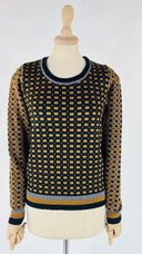 Maglia jacquard a quadri con lurex Erotokritos