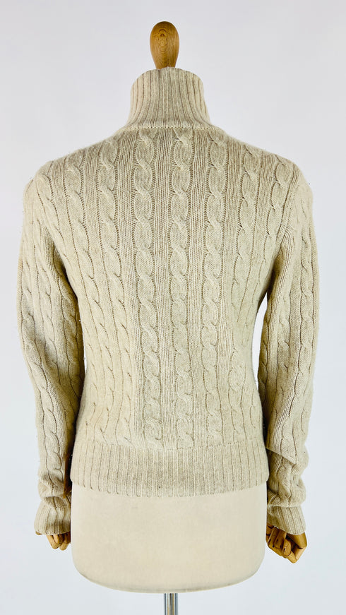 Cardigan trecce lana e cashmere