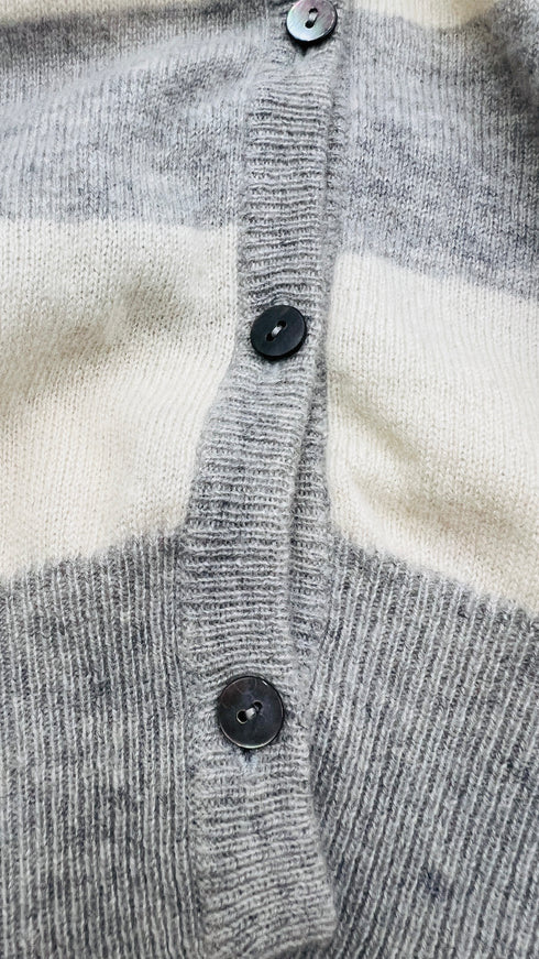 Cardigan a righe in cashmere