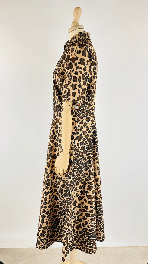 Abito midi chemisier animalier