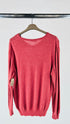 Maglia a V cashmere rosa