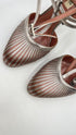 Slingback pelle e raso N.40