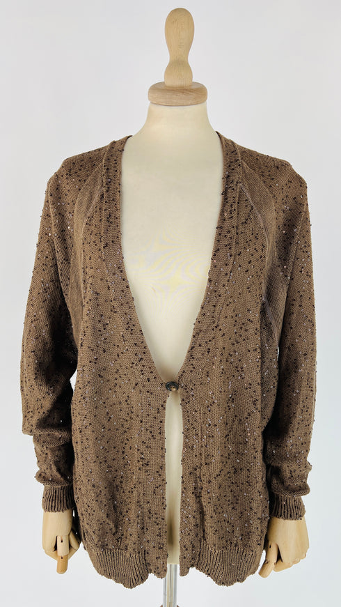 Cardigan oversized micro paillettes