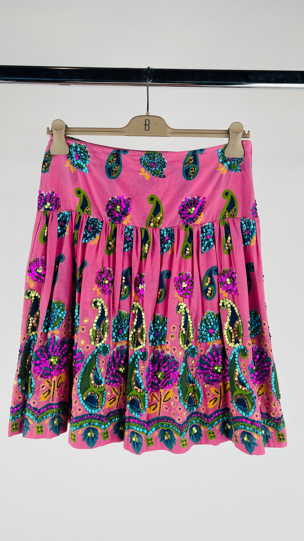 Gonna corta paisley e paillettes