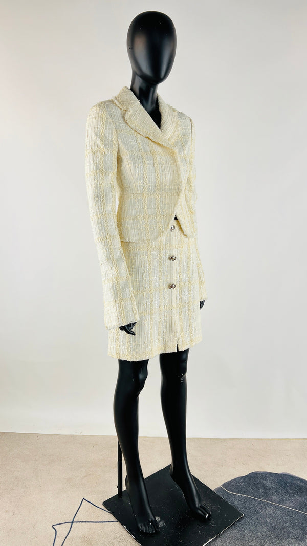 Completo tweed bianco