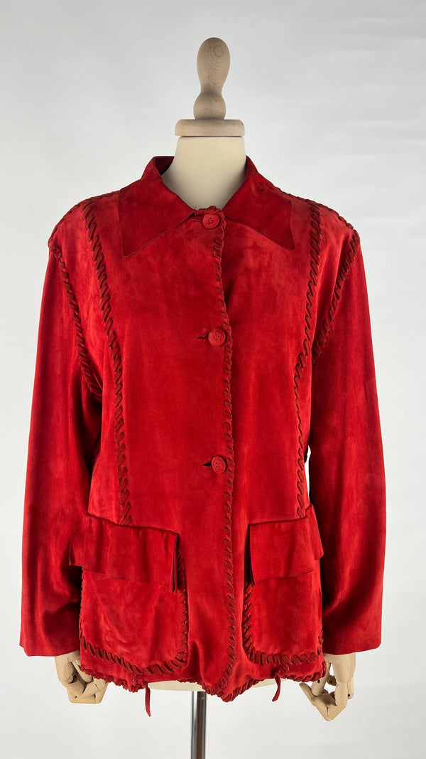 Giacca in suede rossa