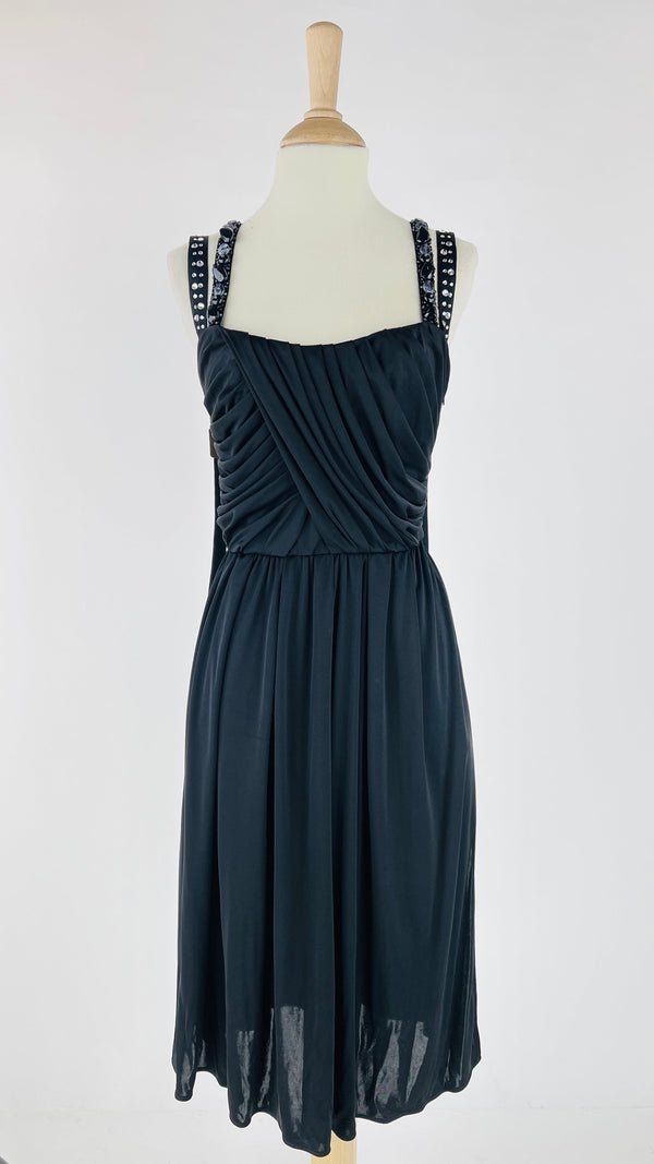 Abito midi con spalline gioiello