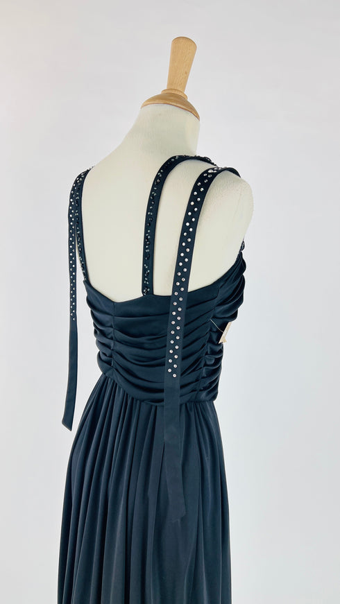 Abito midi con spalline gioiello