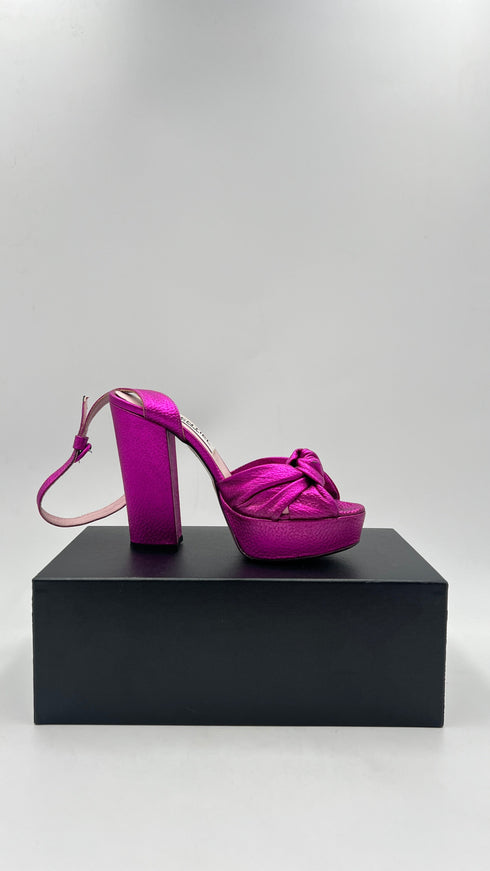 Sandalo fuchsia laminato N.38.5