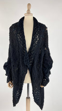 Cardigan oversize lungo nero BLAYDE