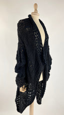 Cardigan oversize lungo nero BLAYDE